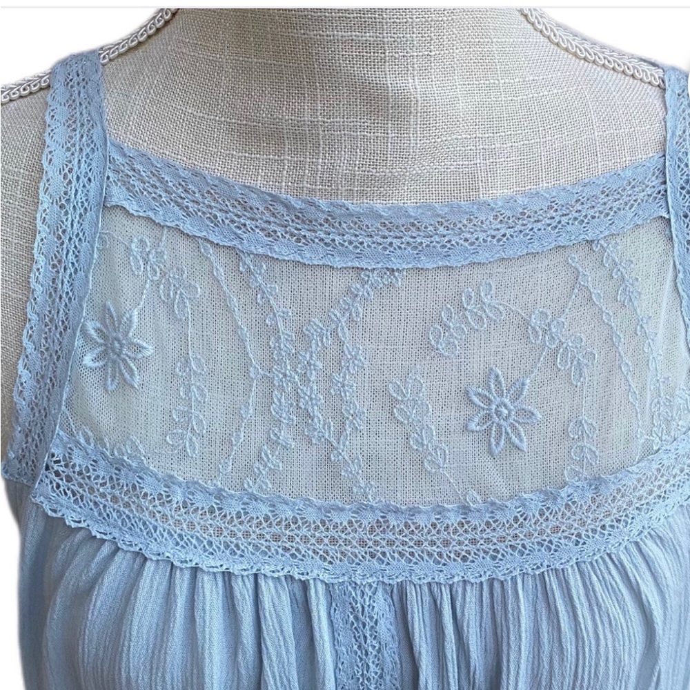 MAURICES Lace detailed Light Blue Tank Blouse